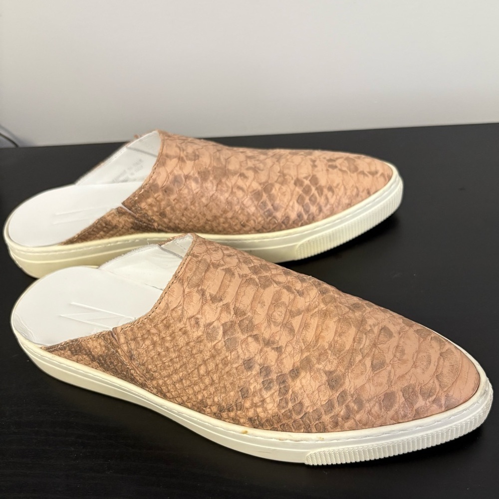 ZCD Montreal Snakeskin Leather Slip-On Sneakers Size 39 Made in Italy - Picture 3 of 9